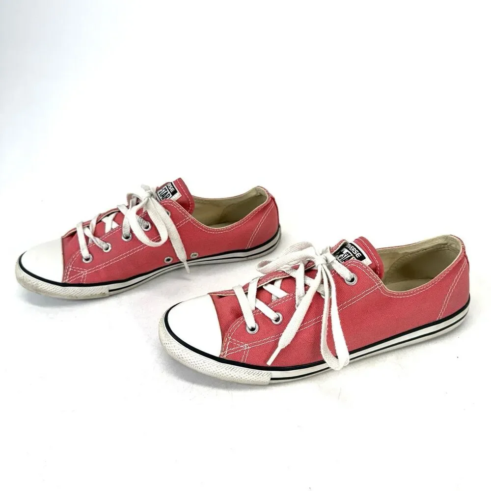 Converse All Star Low Top Pink Lace Up Sneakers Tennis Shoes Women 9 Men 7